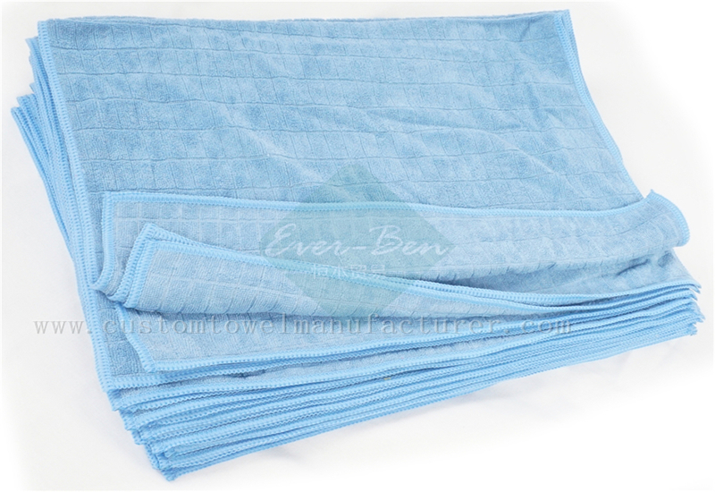 China Bulk Blue white microfiber cleaning cloths wholesale Home Cleaning Towels Supplier